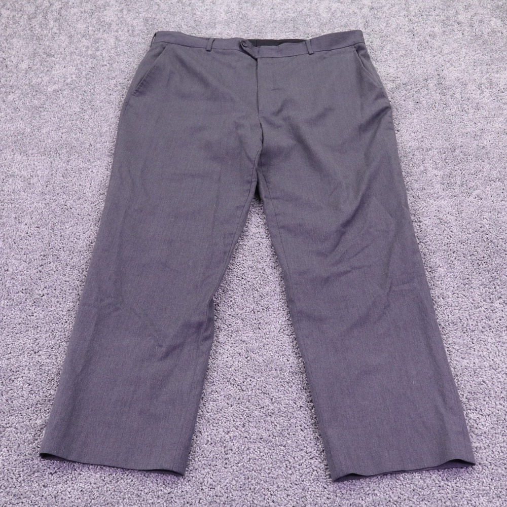 Stafford Pants Mens 42x30 Grey Travel Classic Fit Wool Blend Dress